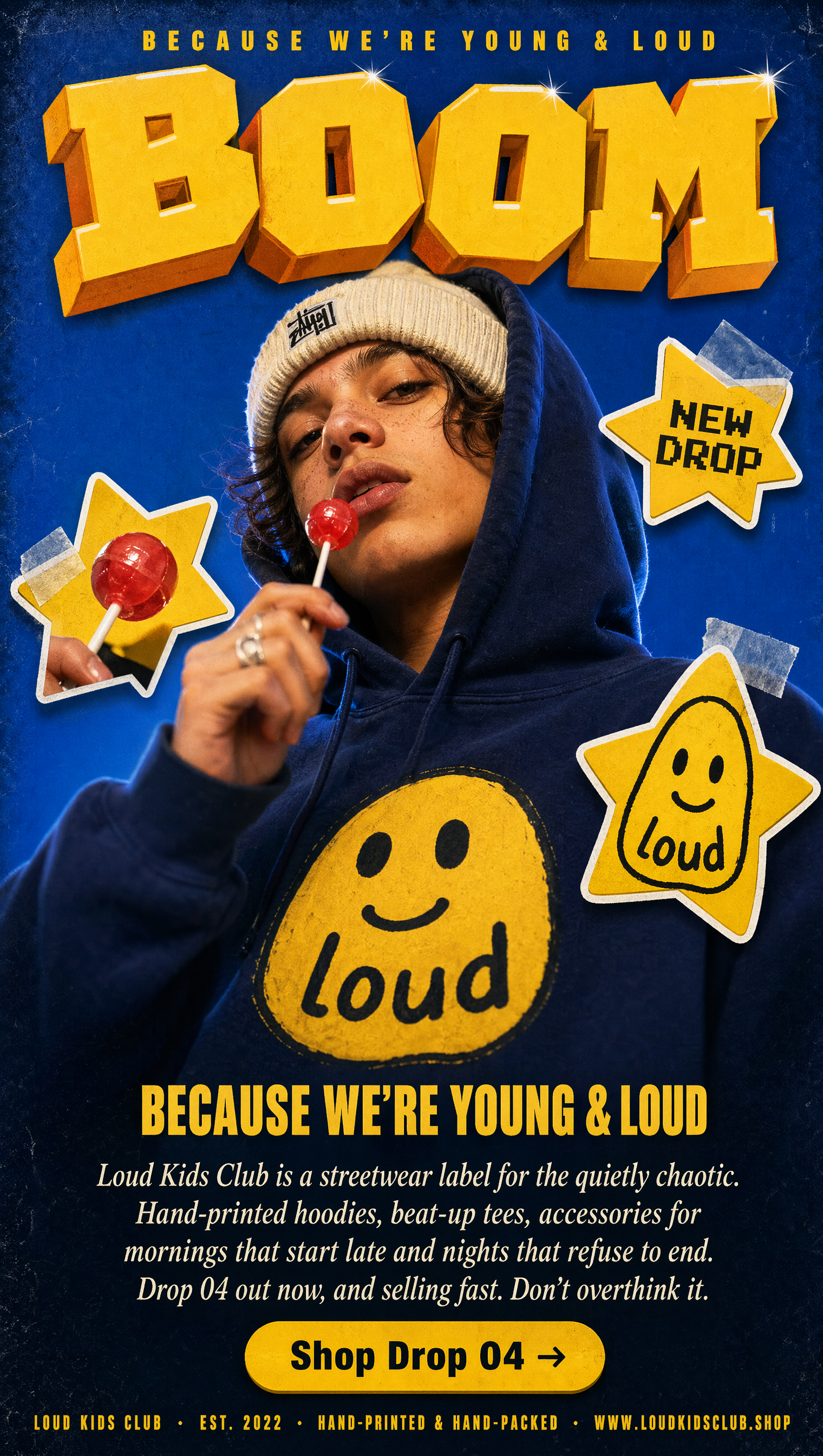 GPT Image 2 sample generation with a streetwear landing page poster